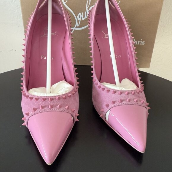Christian Louboutin Pink Studded Pumps - Picture 5 of 6